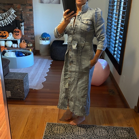 Venus Long Sleeve Denim Dress - Picture 1 of 9